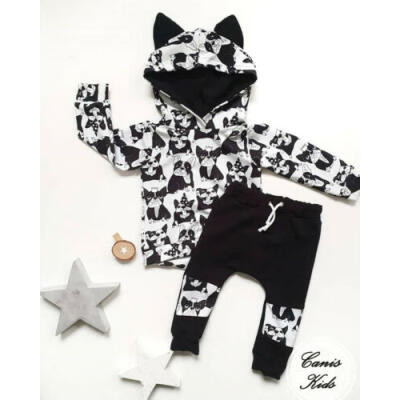 

Infant Baby Girl Boy Cartoon Dog Hooded Sweatshirt Long Pants Clothes Tracksuit