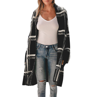 

Toponeto Fashion Women Winter Long Sleeve Stripe Cardigan Knitted Sweater Jacket Coat