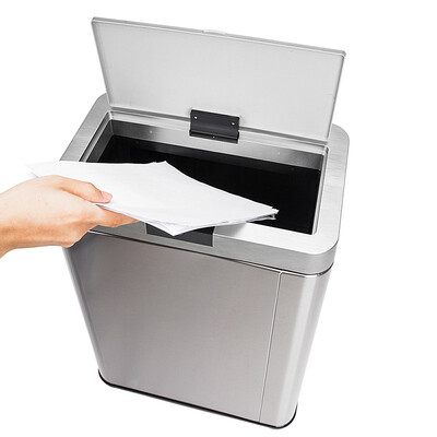 

Ktaxon 13 Gallon Stainless Steel Automatic Sensor Waste Basket Rubbish Garbage Bin Kitchen Commercial Office Trash Can Cont