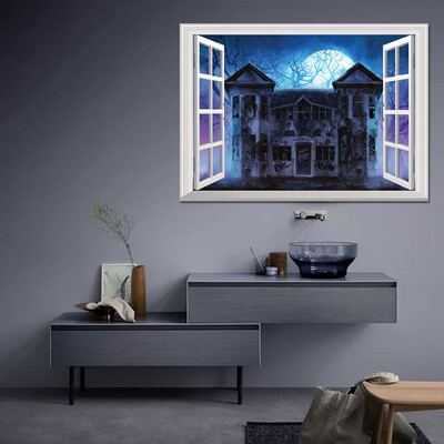 

Toponeto Halloween Witch Background Decorated Living Room Bedroom Wall Stickers Grim Rea