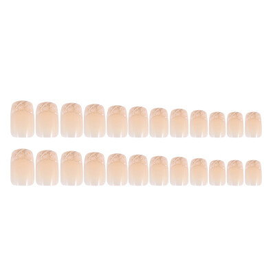 

24Pcs Fake Fingernail Tips French Art Full Cover False Finger Nail Tips Set for DIY Manicure