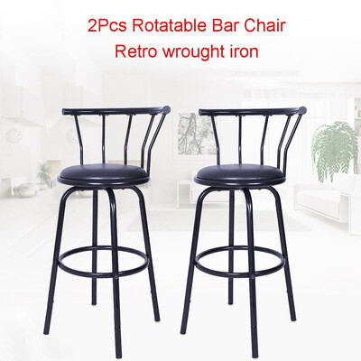 

Siaonvr Vintage Wrought Iron Rotating High Stool Bar Chair Steel Counter HeightSet Of 2