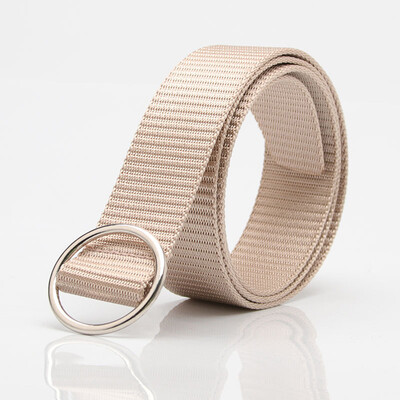 

New Unisex belt fashion high quality Nyon Round ring buckle Men belt solid color Men&Women cowboy pants belt