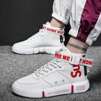 

Mens shoes fall new tide shoes high-heeled shoes men Korean version of Joker casual white Gao Bang board shoes tide brand