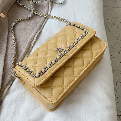 

Womens handbags 2019 new fashion Joker chain Lingge small fragrance Mori Korean version of shoulder Messenger bag