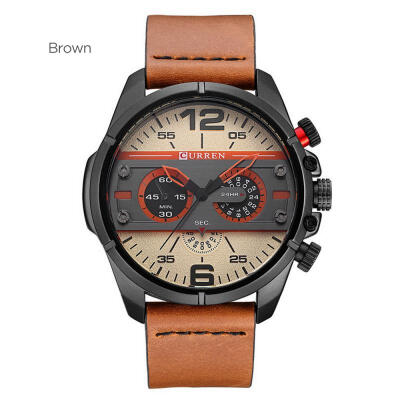 

CURREN 8259 Casual Watch Fashion Quartz Wristwatch With Leather Strap For Men