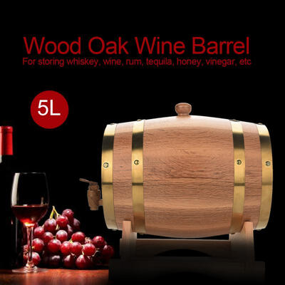 

Greensen 5L Vintage Wood Oak Timber Wine Barrel for Beer Whiskey Rum Port