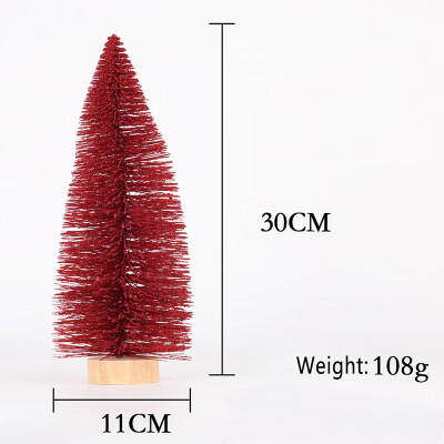 

Christmas Tree Sisal Silk Miniature Pine Decoration Tabletop Red Christmas Tree Desktop Festival Home Ornaments