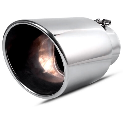 

4 Inch Inlet Chrome Exhaust Tip4" x 6" x 12" Clamp On Design Universal Stainless Steel Diesel Exhaust Tailpipe Tip