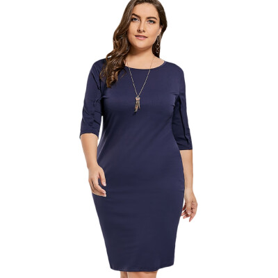 

Plus Size Sheath Knee Length Dress