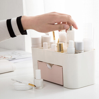 

Gobestart Saving Space Desktop Comestics Makeup Storage Drawer Type Box