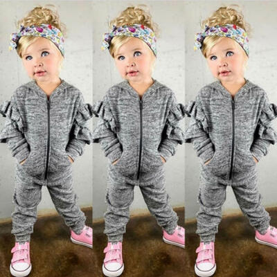 

Fashion Kids Baby Girls Hooded TopsPants Set Winter Clothes Outfits Tracksuit