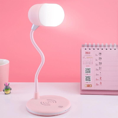 

BT Music Lamp&Wireless Charger 3 in 1 Three Levels Light Lamp LED Eye-caring Booklight Wireless Music Loudspeaker for Study La