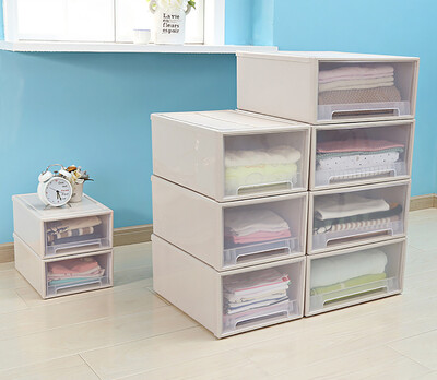 

Stackabl Clear Clothes Drawer Transparent Plastic Organizer Storage Box Thickened Cabinet Closet Cases
