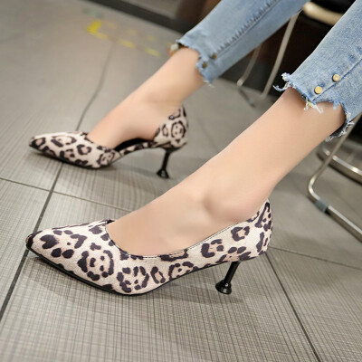 

Rose Womens Ladies Fashion Leopard Pointed Toe High Heels Single Shoes