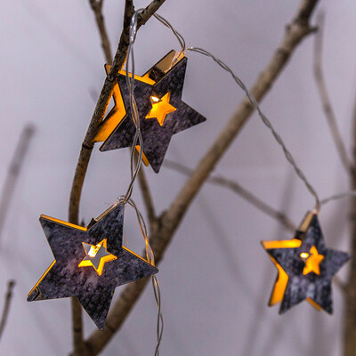 

〖Follure〗Warm White String Fairy Lights Lamp Pentagram Wood Xmas Christmas Party
