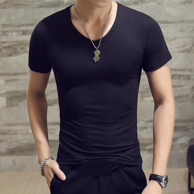 

Mens Slim Fit T-shirt Short Sleeve Basic Tee Tops V-neck Casual Summer Sports