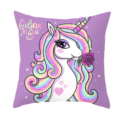 

Fashion Cartoon Cute Unicorn Cushion Cover Pillow Case Home Sofa Decor