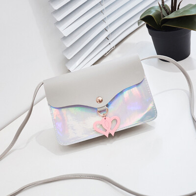 

Women Small Square Bag Fashion Shoulder Bag Love Heart Ornaments Oblique Bags Mobile Phone Packet