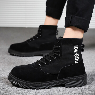 

Mens shoes autumn Korean version fashion high-help Martin boots British style leisure tooling desert outdoor high-help boots