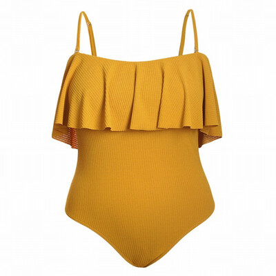 

Sexy sling ruffled triangle sports one-piece swimsuit