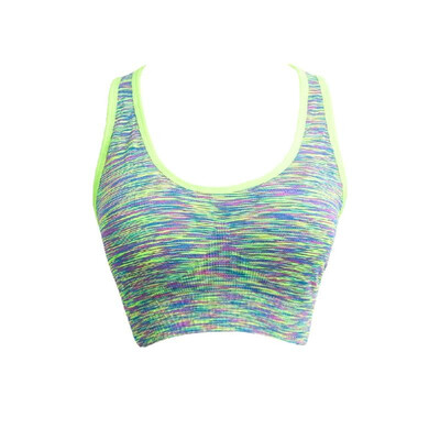 

Women Fitness Yoga Sports Bra Contrast Padded Wire Free Seamless Push Up Running Gym Racerback Vest Top Bra