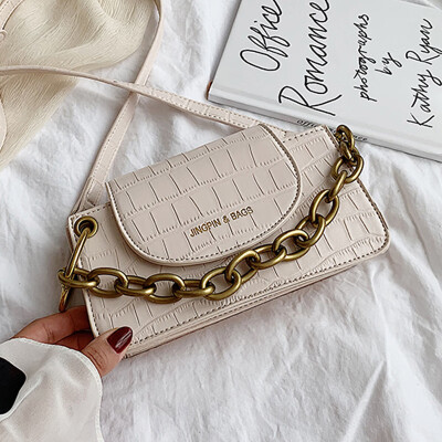 

French small crowdsourcing women 2019 new fashion crocodile Joker chain shoulder slung small square bag