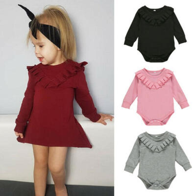 

US Newborn Infant Baby Girl Clothes Long Sleeve Romper Jumpsuit Bodysuit Outfit