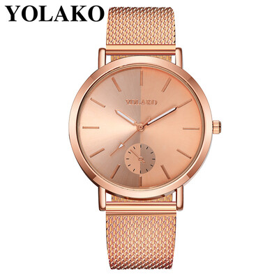 

RM YOLAKO Womens Casual Quartz Plastic Leather Band Watch Analog Wrist Watch