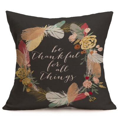 

Tailored Happy Fall Thanksgiving Day Soft Linen Pillow Case Cushion Cover Home Decor