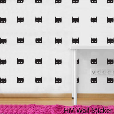 

20 Super Hero Batman Mask Removable wall stickers for Kids Nursery Vinyl decal