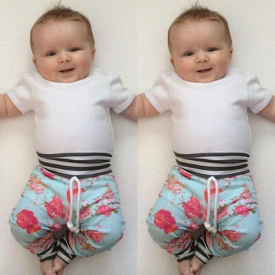 

Newborn Baby Girls Boys Floral Clothes Short Sleeve T-shirtPants Legging Outfit