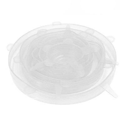 

6Pcs Reusable Silicone Stretch Lids Wrap Bowl Seal Cover Kitchen Food Storage