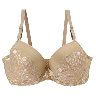 

Toponeto Large Rear Double-row Buckled Bra Women Gathering Adjustable Lace Underwear