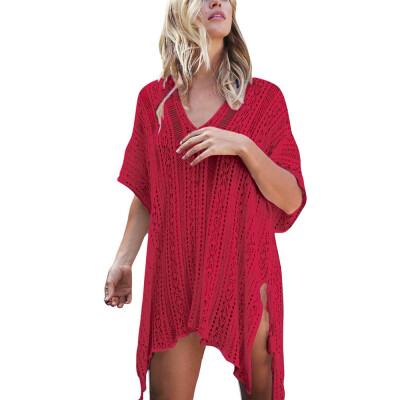 

Roseonmyhand Women Bathing Beach Cover Up Dress Bikini Swimsuit Swimwear Crochet Smock