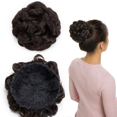 

Messy Hair Bun Chignons Synthetic Hair Extensions Wavy Updo Scrunchy Hairpieces