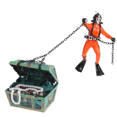 

Hunter Treasure Figure Action Fish Diver Tank Ornament Aquarium Landscape