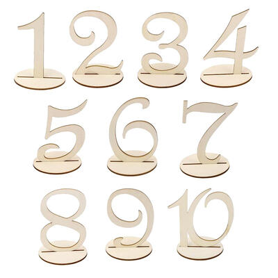 

10pcs Wooden Wedding Table Number Seat Cards Ornament Craft Home Decoration