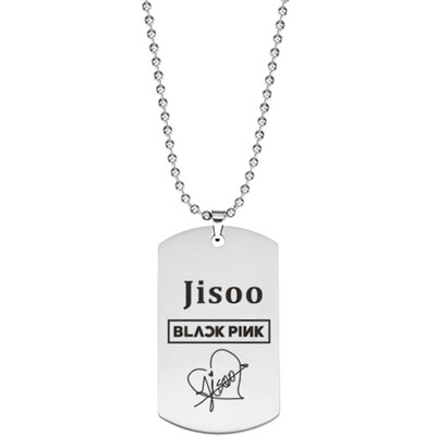 

KPOP BLACKPINK Stainless Steel Letters Lettering Pendant Necklace Boys Girls Summer Necklace JENNIE JISOO LISA ROSÉ Gifts for Fans