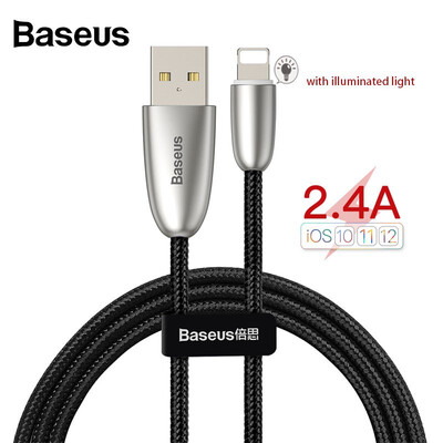 

Baseus Torch Series Data Cable USB for iP red blackblue 24A 1m 15A 2m with or not lamp