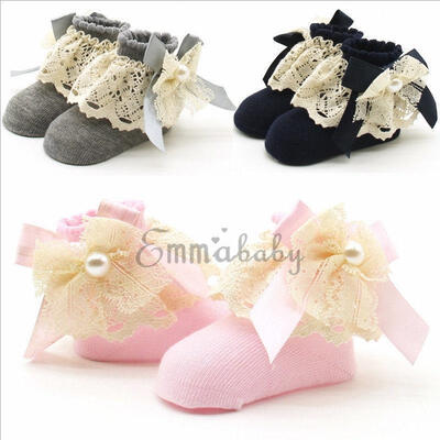 

Cute Baby Lace Sock Girls Tiny Newborn Spanish Knitted Cotton Blend Ankle Socks