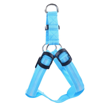 

Pet Dog LED Glowing Harnesses Battery Operated Light Chest Strap Puppy Dog Fashion Glow Nylon Harnesses Outdoor Walking Supplies