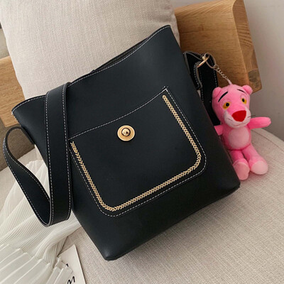 

Water bucket bag girl 2019 new summer package Korean simple arts mother single shoulder satchel