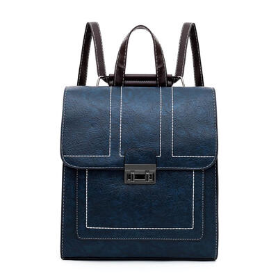 

British Travel Backpacks Women School Bags Knapsack Preppy Leather Rucksack