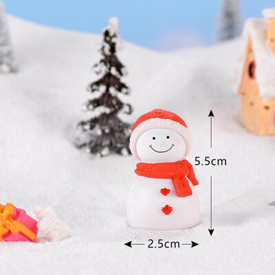 

Gobestart Mini Couple snowman Statue Resin Craftwork Garden Miniature Micro Landscape Deco