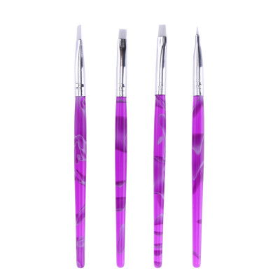 

4Pcs Silicone Nail Art Stamp Pen Brush Carving Craft UV Gel Manicure