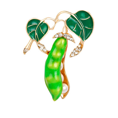 

Couple Peas Pearl Diamond Enamel Brooch Brooches