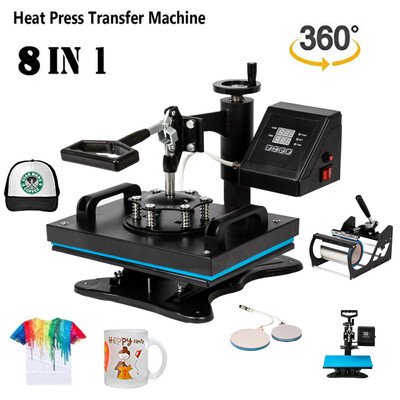 

Ktaxon 8 in 1 Heat Press Sublimation Machine T ShirtHat Mug Plate Cap