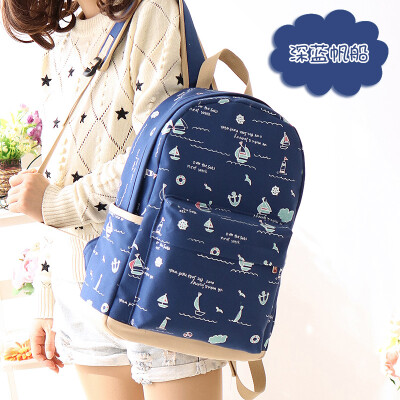 

Schoolbag female shoulder bag junior high school students Korean campus small fresh simple canvas computer backpack