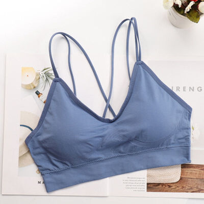 

Sexy Sports Double Shoulder Strap Anti-lighting Ice Silk Bra